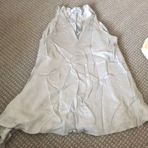 grey silk sleeveless brunello Cucinelli tank